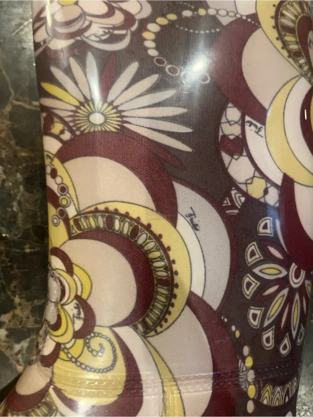 Emilio Pucci Firenze Women's Floral Waterproof Rain Boots Made In Italy